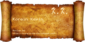 Korein Kevin névjegykártya
